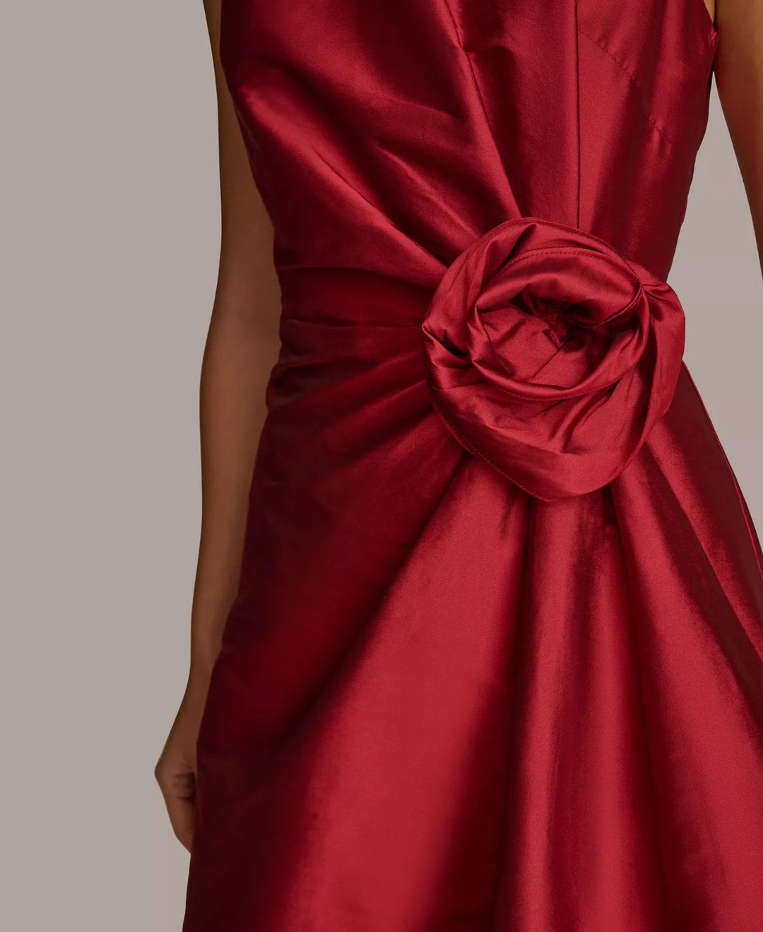 Donna Karan New York Satin Rosette Midi Dress MSRP $299