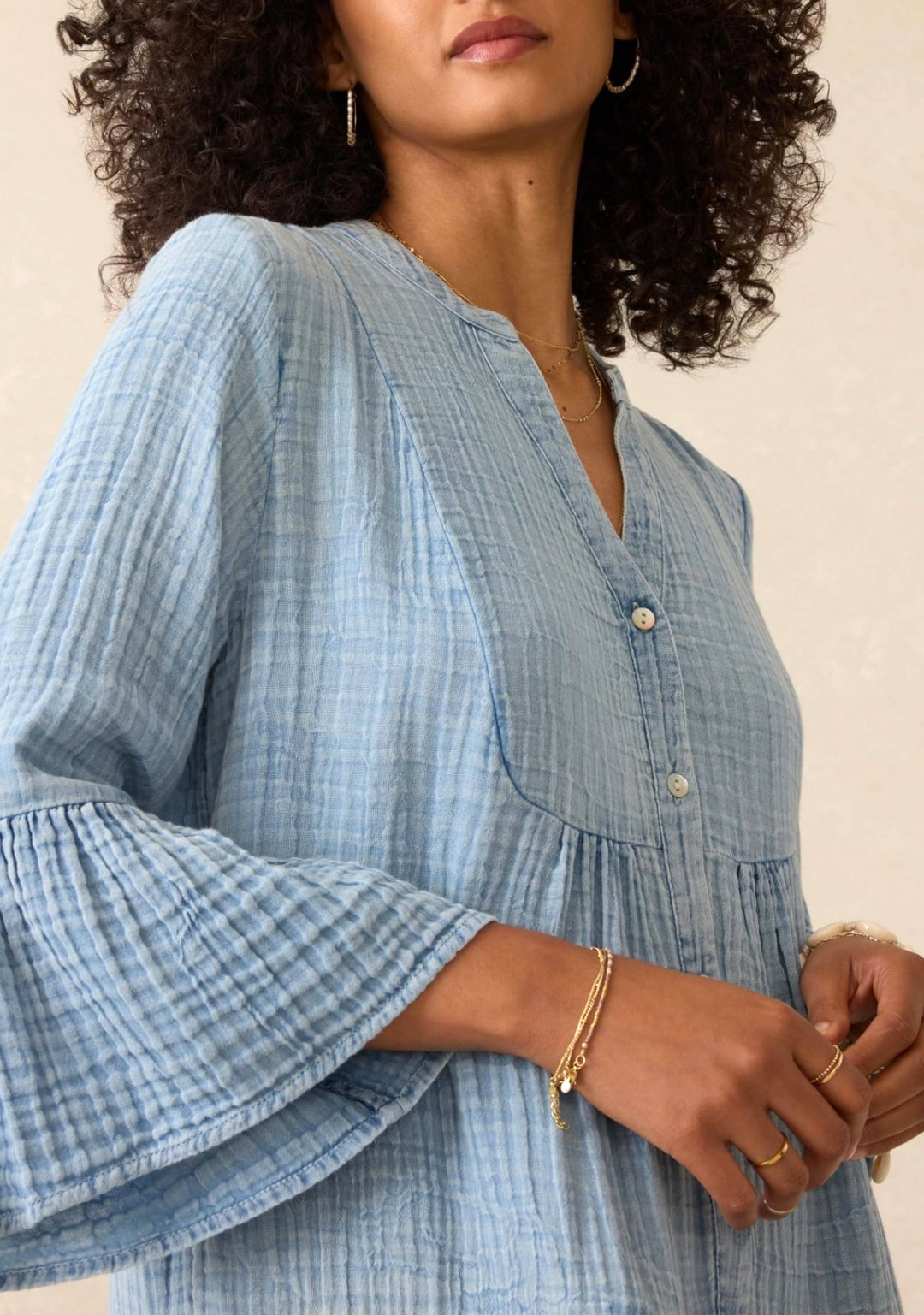 Faherty Kasey Organic Cotton Tiered Dress MSRP $168