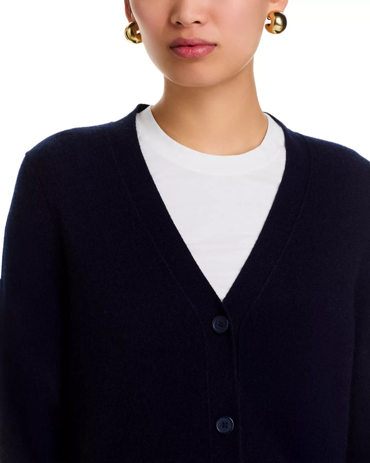 C by Bloomingdale's 100% Cashmere V Neck Cardigan Sweater MSRP $188