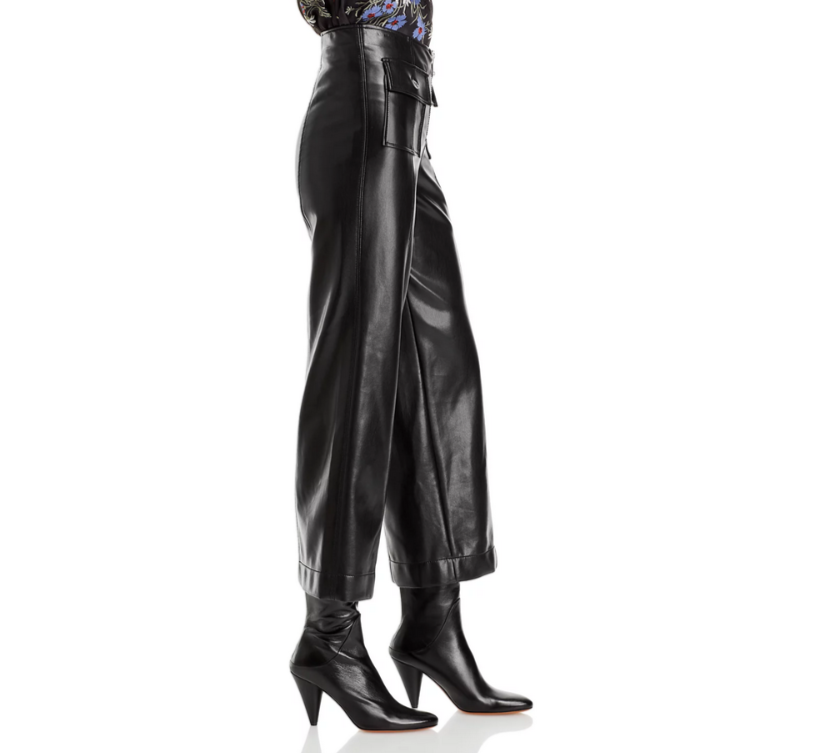 Cinq à Sept Azure Faux Leather Cropped Pants MSRP $295