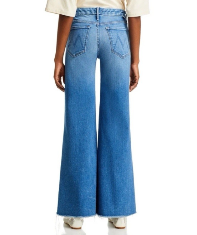 Mother The Roller High Rise Wide Leg Jeans MSRP $258