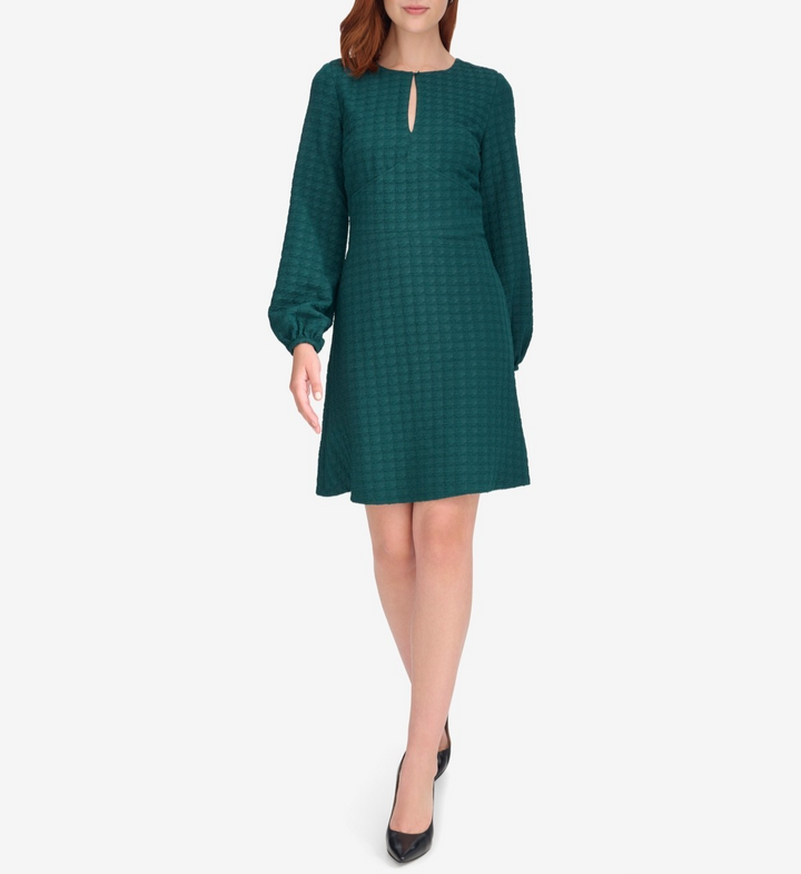 Tommy Hilfiger Women's Embossed Houndstooth Knit Dress MSRP $ 119