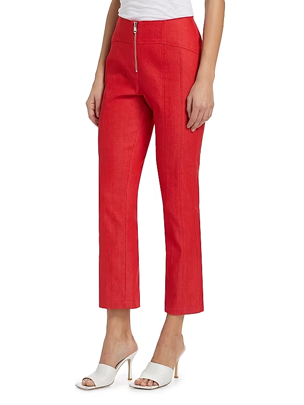 Cinq à Sept Women's Loren Front-Zip Crop Pants MSRP $265