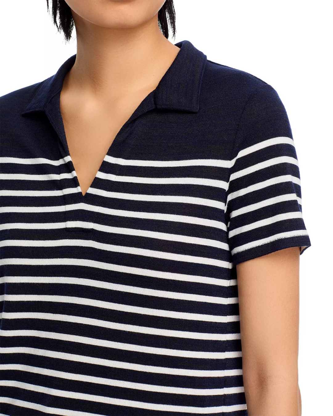 rag & bone The Knit Stripe Polo Top MSRP $178