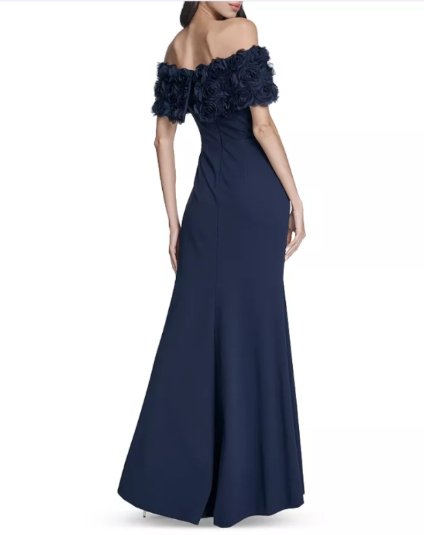 Eliza J Off-the-Shoulder Side Tuck Gown MSRP $218