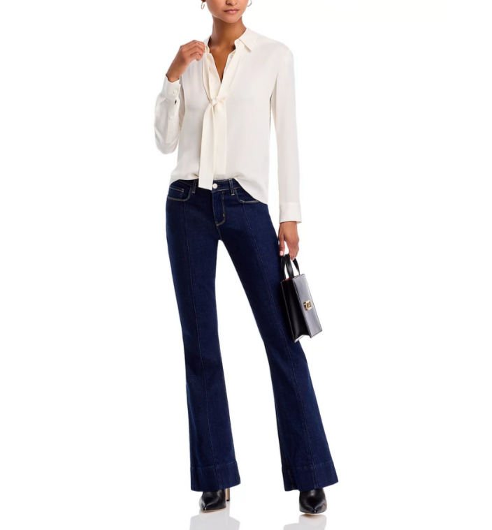 L'AGENCE Lenora Low Rise Seamed Flare Jeans MSRP $285