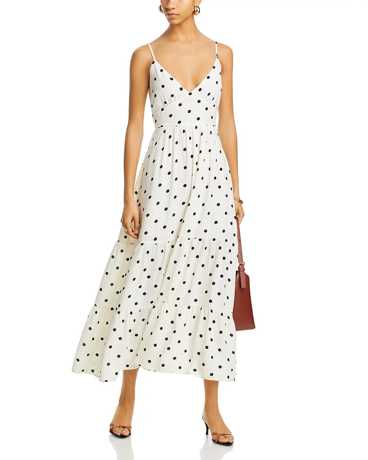 AQUA Dot Strappy Back Maxi Dress MSRP $118