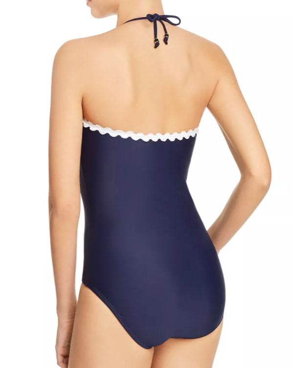 Shoshanna Scalloped Halter One Piece Swimsuit MSRP $198