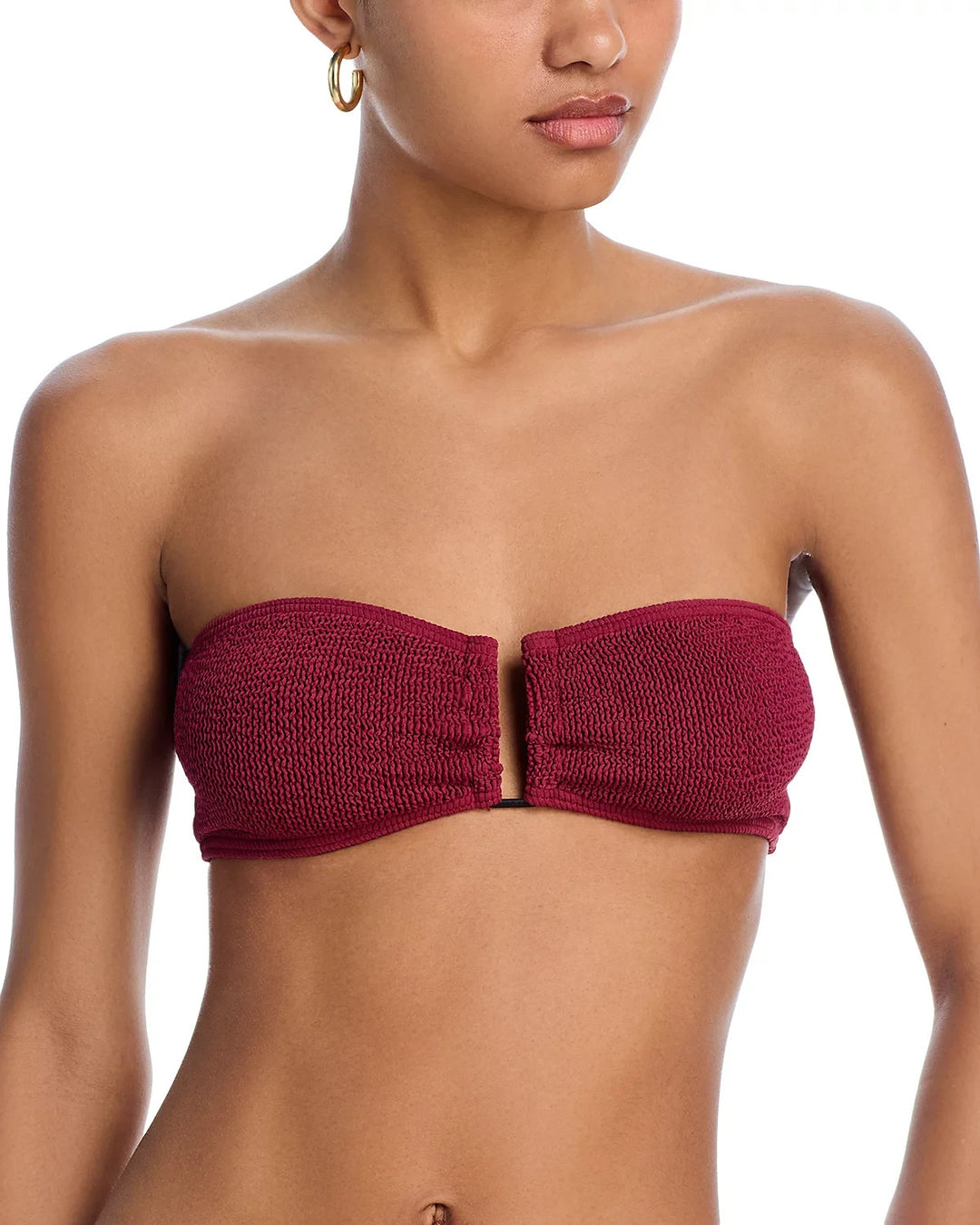Bond-eye Tie Back Blake Crinkle Bandeau Bikini Top MSRP $120