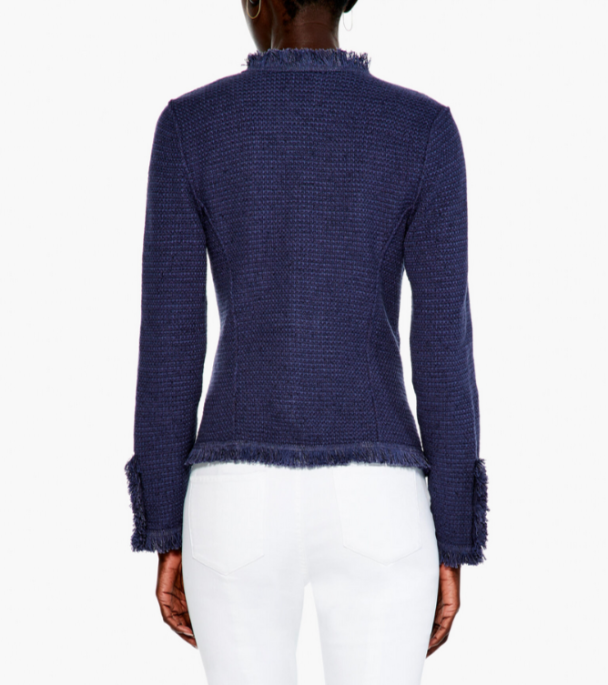 NIC+ZOE Fringe Mix Knit Jacket Cardigan MSRP $198