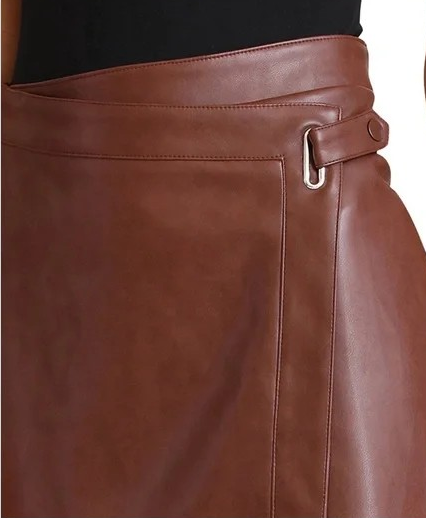 Bagatelle Faux Leather a Line MIDI Skirt MSRP $89