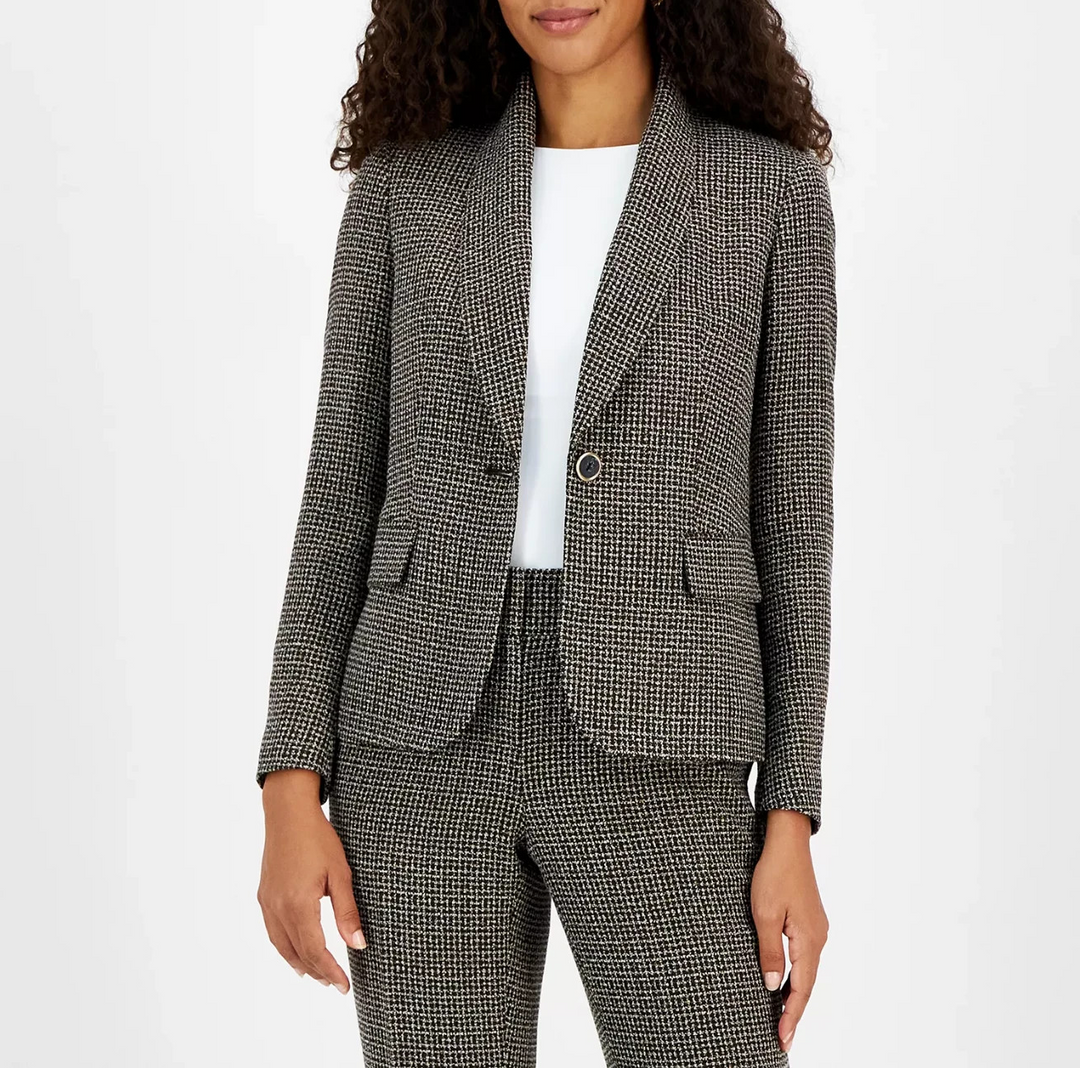 Kasper Women's Tweed One-Button Jacket MSRP $129