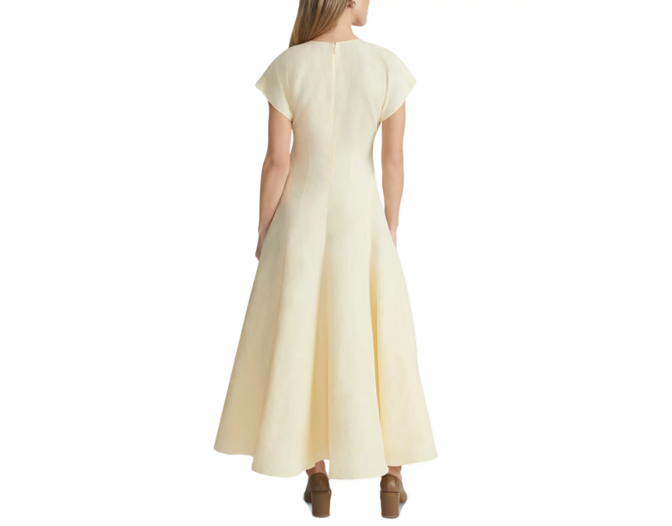 Lafayette 148 New York V Neck Flared Maxi Dress MSRP $1298