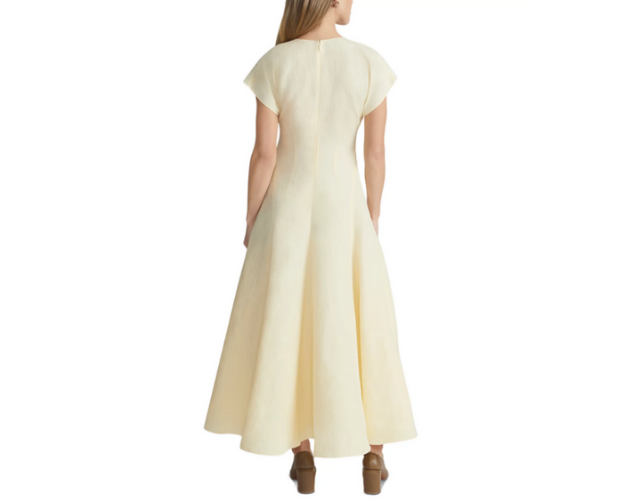 Lafayette 148 New York V Neck Flared Maxi Dress MSRP $1298