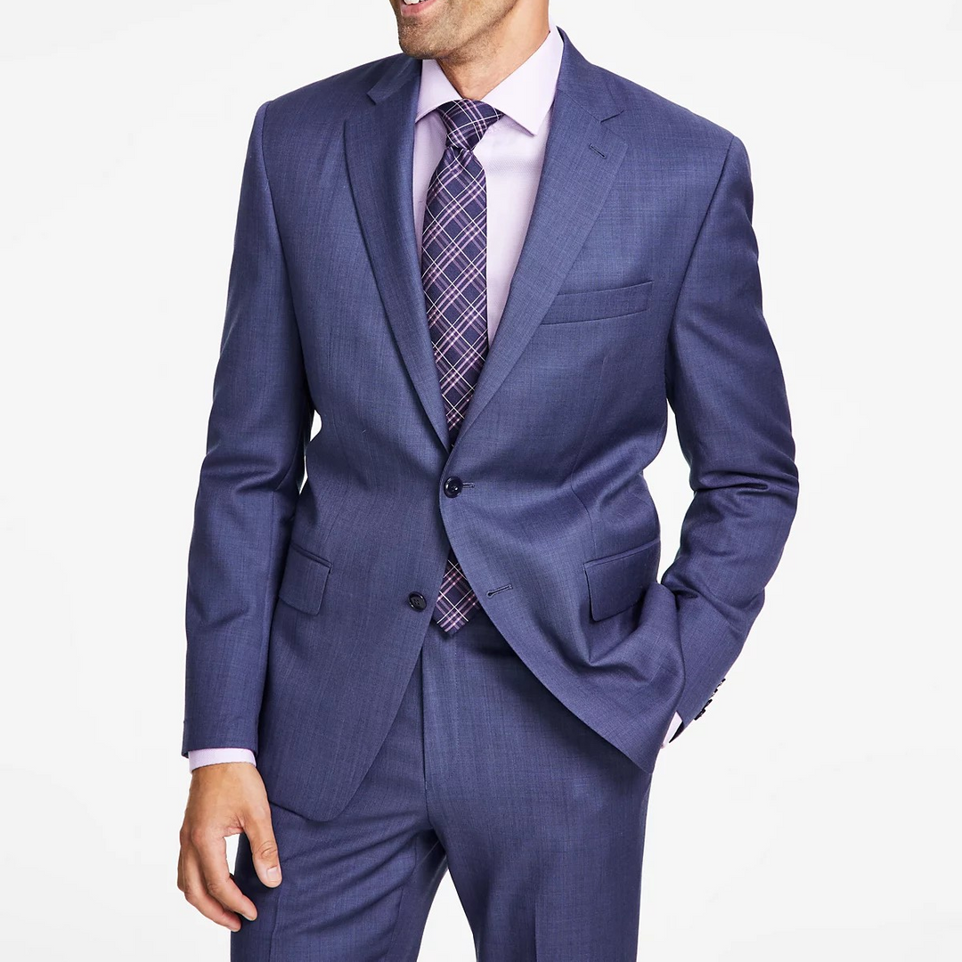 Michael Kors Men's Classic-Fit Wool-Blend Stretch Solid Suit Jacket MSRP $450