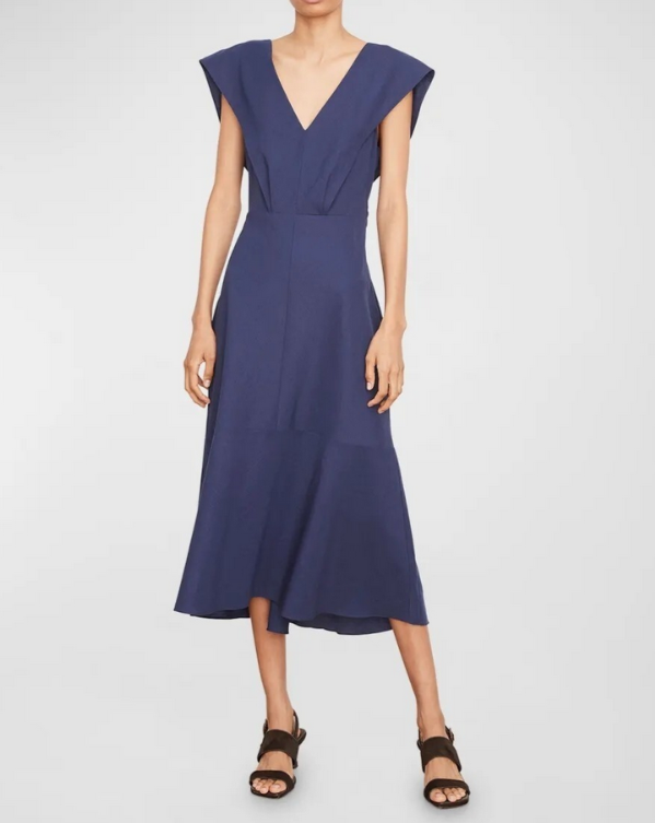 Vince V-Neck A-Line Dress