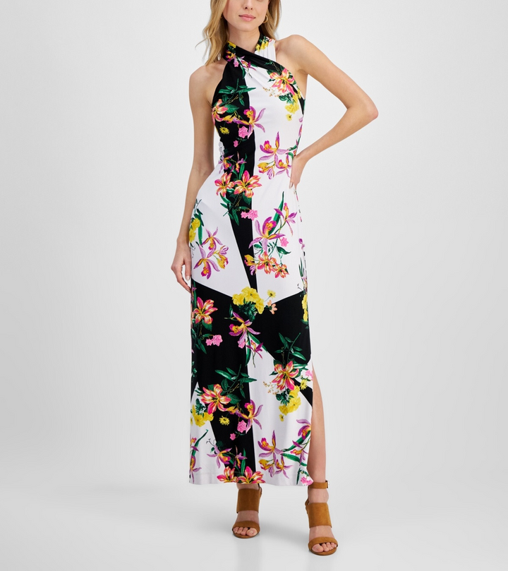 RACHEL Rachel Roy Crisscross Halter Maxi Dress MSRP $129