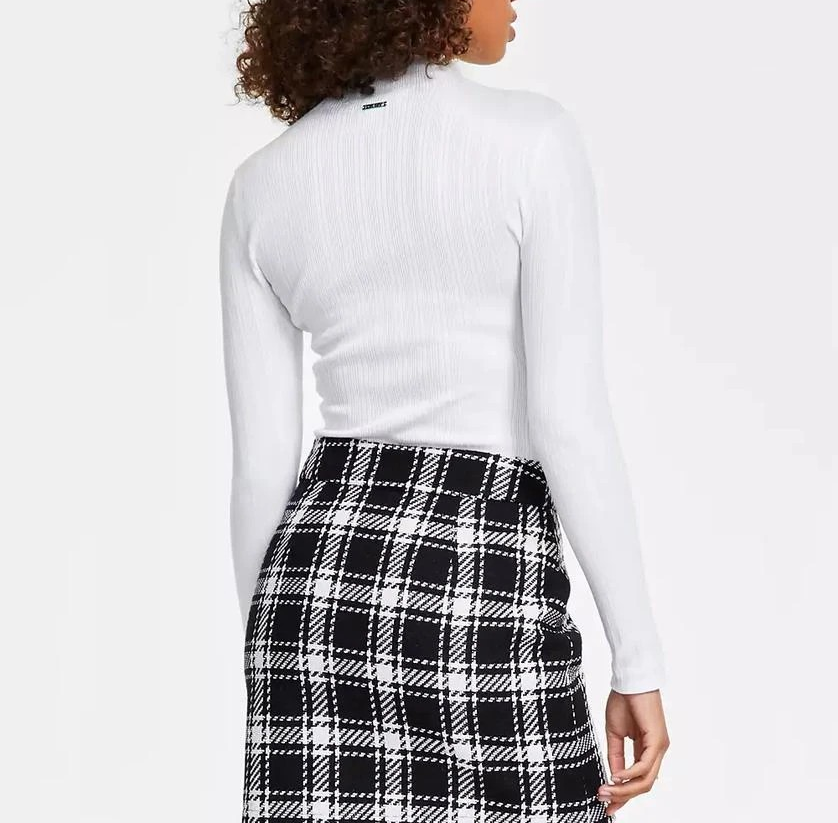 Dkny Jeans Women's Ribbed Mock Neck Bodysuit MSRP $69