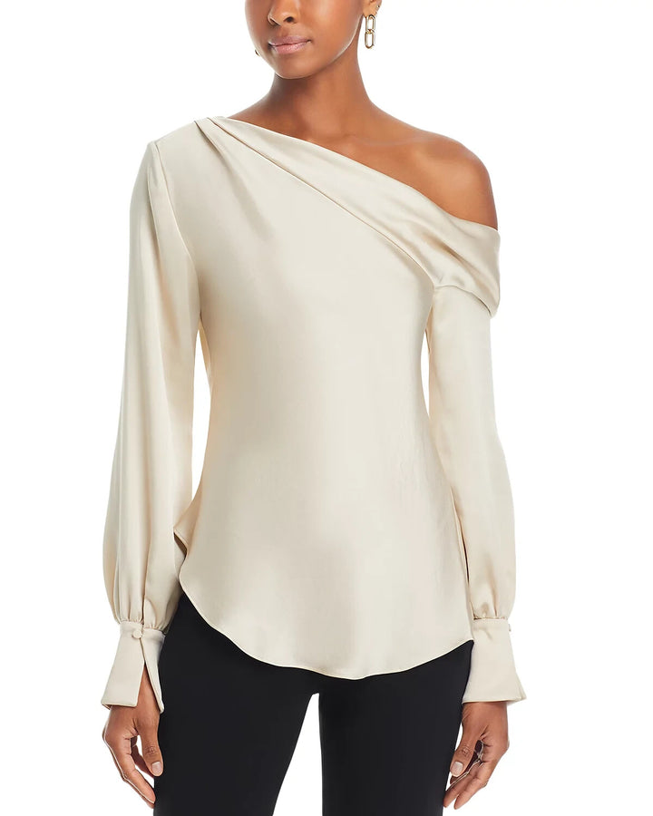 SIMKHAI Alice Draped One Shoulder Top MSRP $295