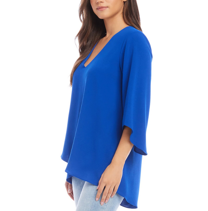 Karen Kane Bracelet Sleeve Asymmetric Top MSRP $188