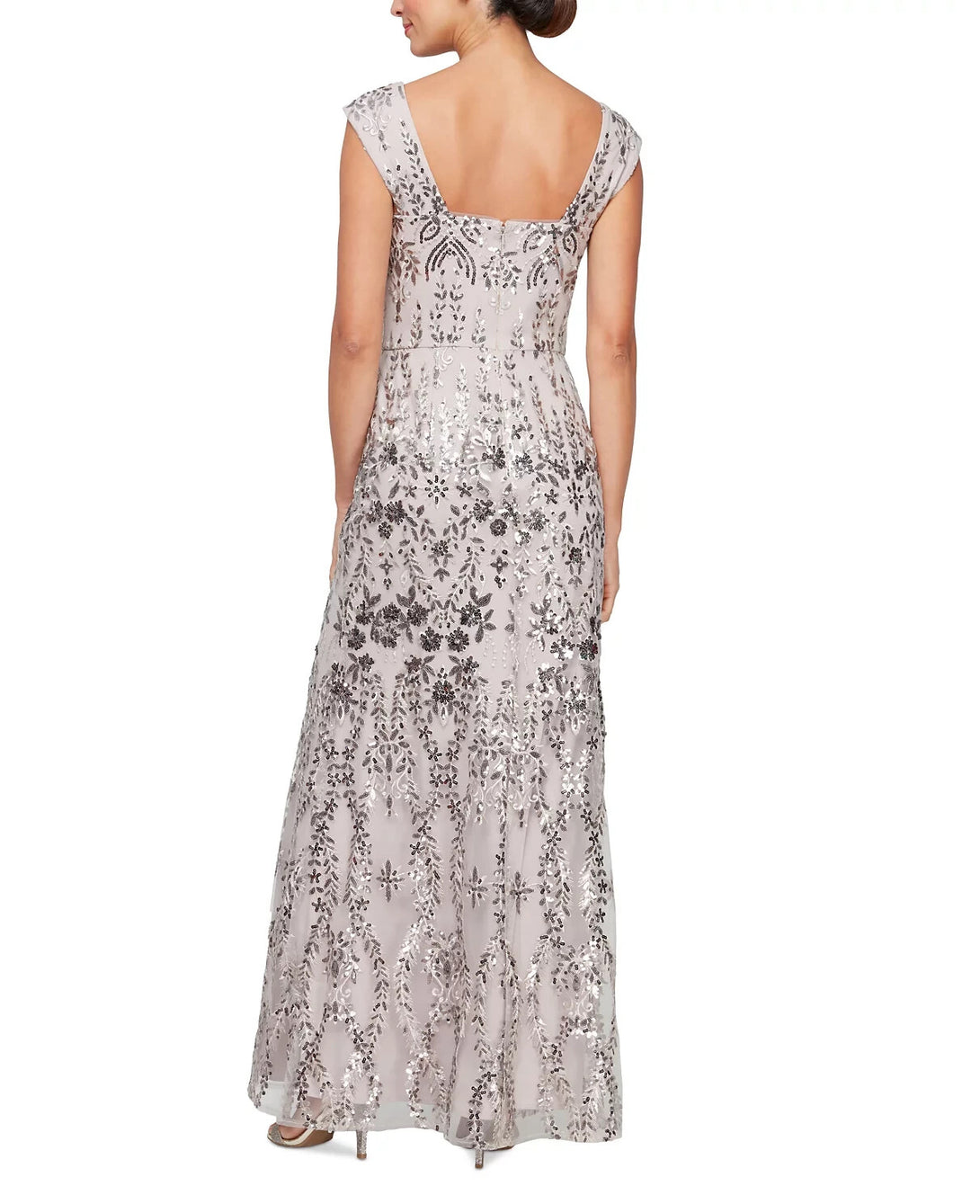 Alex Evenings Petite Sequined Embroidered Gown MSRP $269