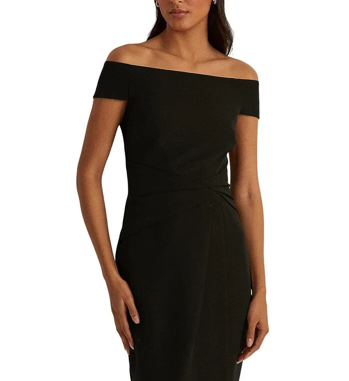 LAUREN Ralph Lauren Crepe Off-the-Shoulder Dress MSRP $175