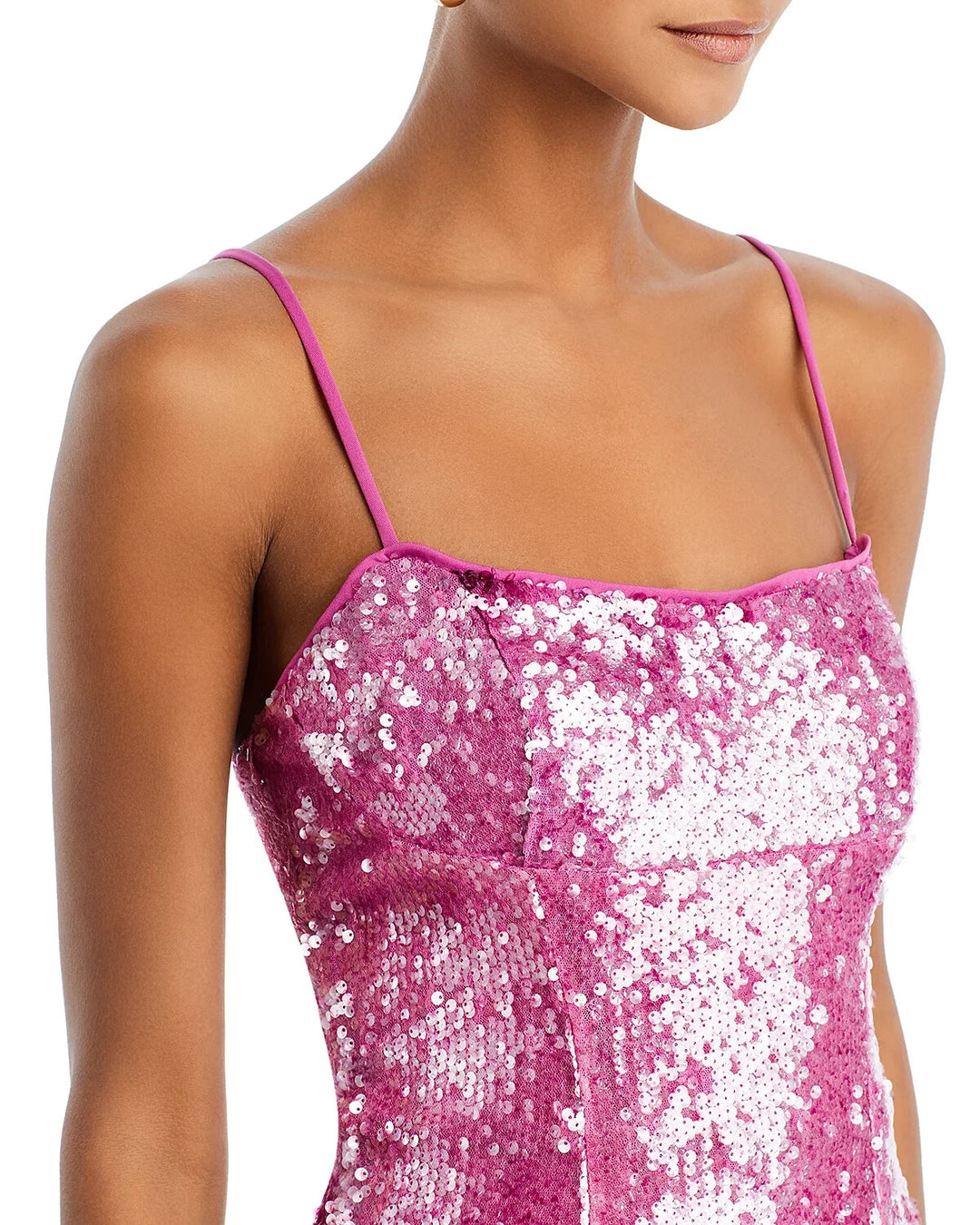 bardot infinite sequin maxi dress Embellished Bardot Sequin Maxi Dress Pink