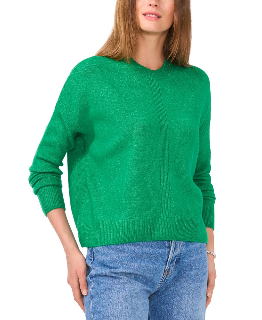 Vince Camuto Women's Ribbed Crewneck Long-Sleeve Sweater MSRP $69