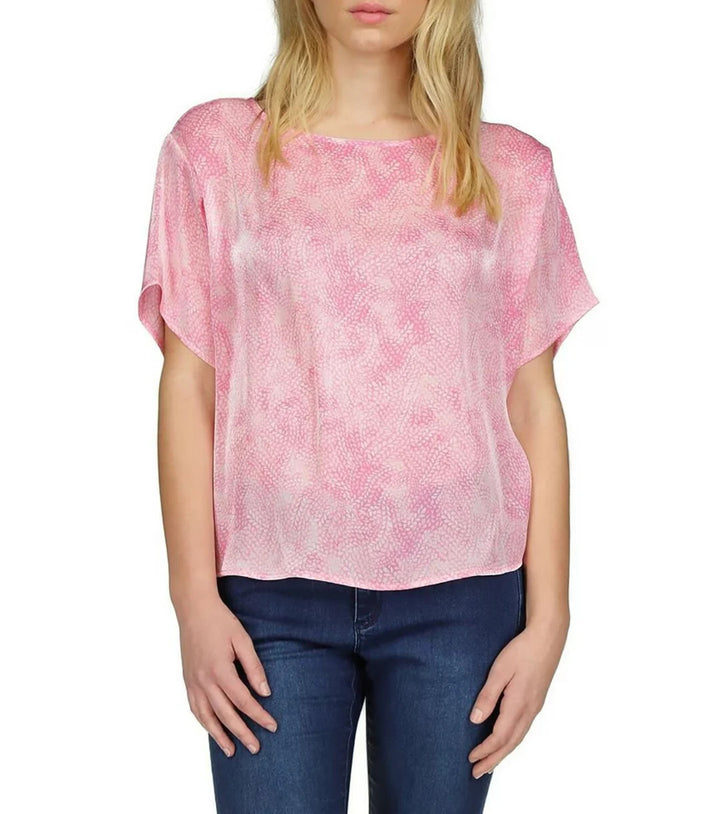 MICHAEL Michael Kors Petal-Print Dolman-Sleeve Top MSRP $110
