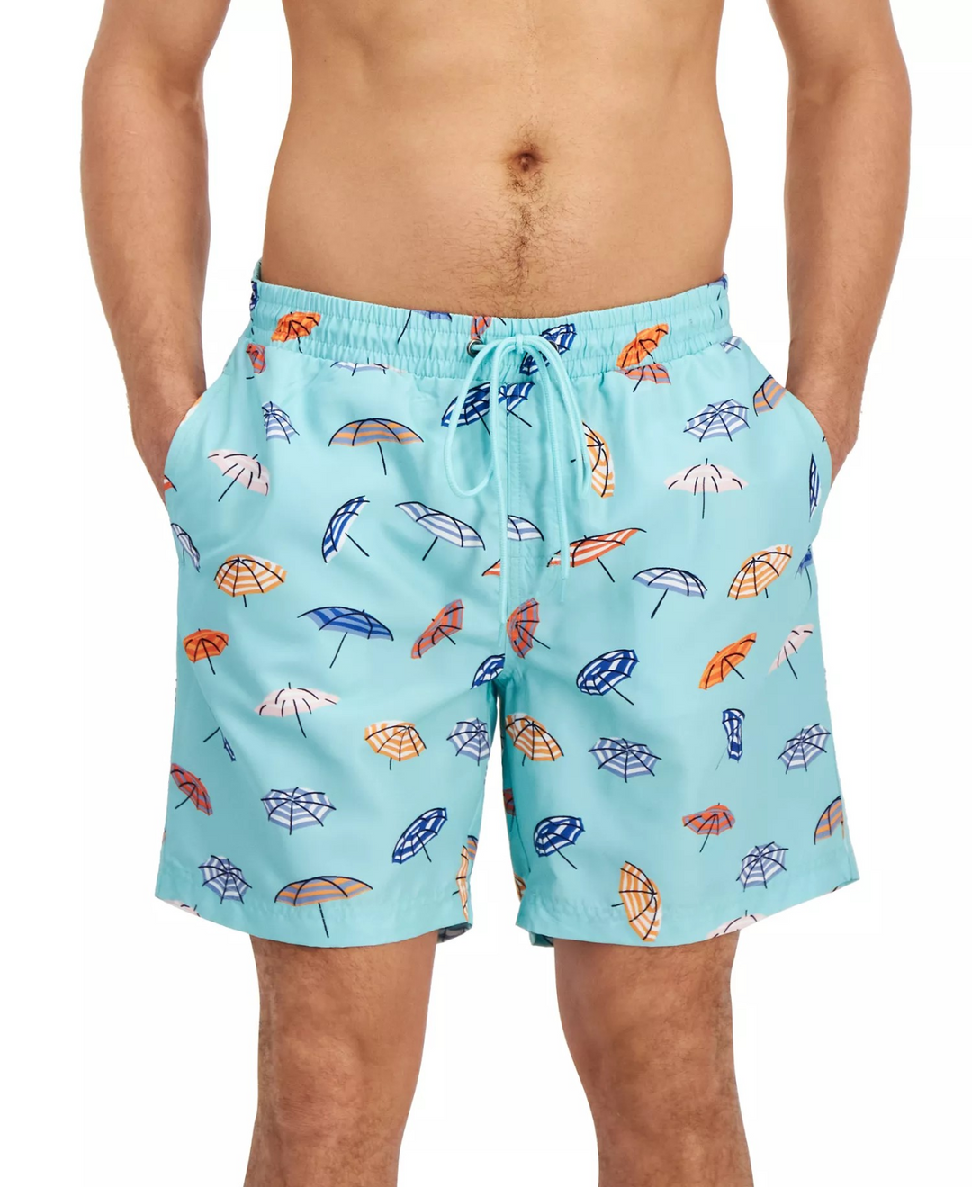 Club Room Men's Umbrella Rain Printed Quick-Dry 7" Swim Trunks MSRP $45