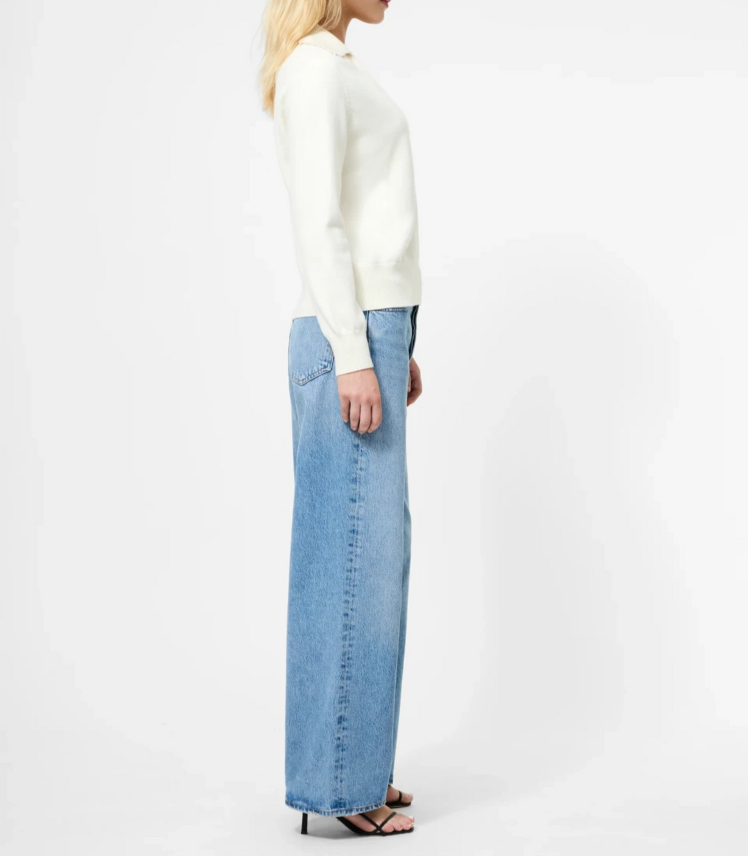 French Connection Sloane Pearl Collared Sweater MSRP $138