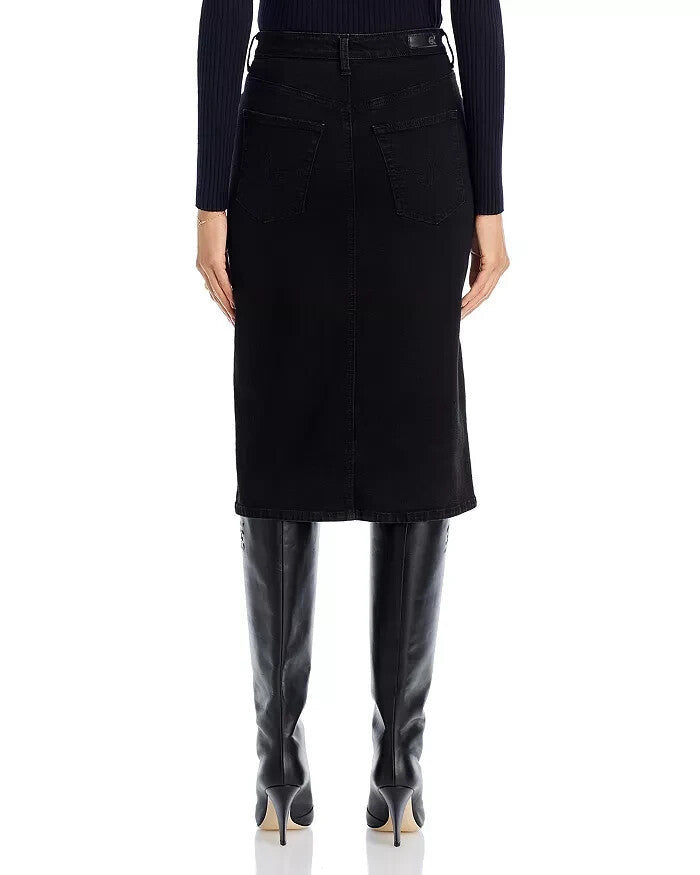 Ag High Waisted Denim Midi Skirt MSRP $198