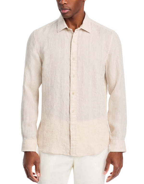 The Men Store Tonal Stitch Standard Fit Linen Shirt MSRP $128