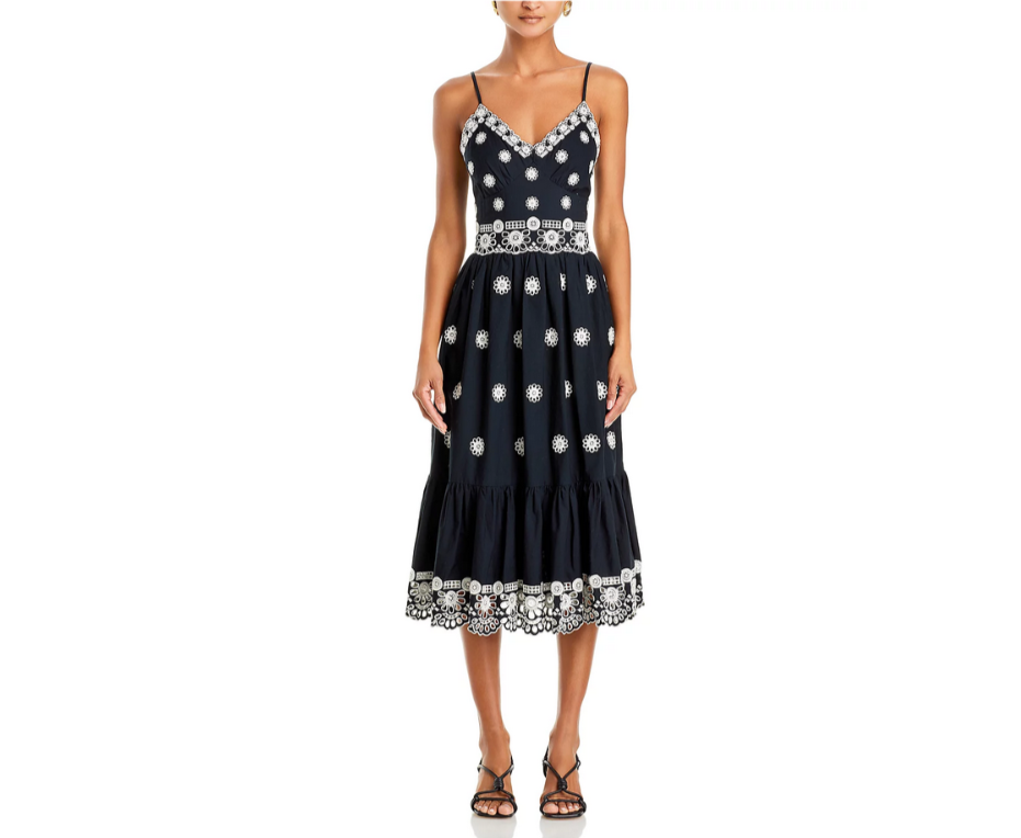 Sea Elysse Embroidered Midi Dress MSRP $395