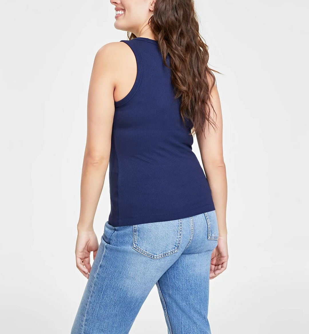 On 34th Plus Size Ribbed High-Neck Tank Top MSRP $19