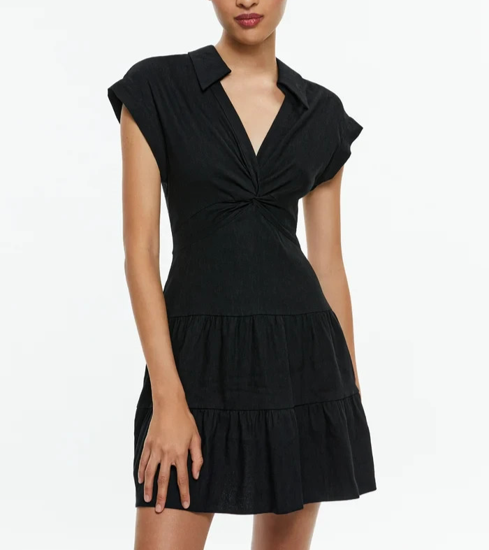 Alice and Olivia Mila Twist Front Dress MSRP $350