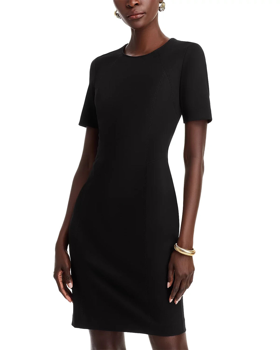 T Tahari Judianne Short Sleeve Fitted Sheath Dress MSRP $98