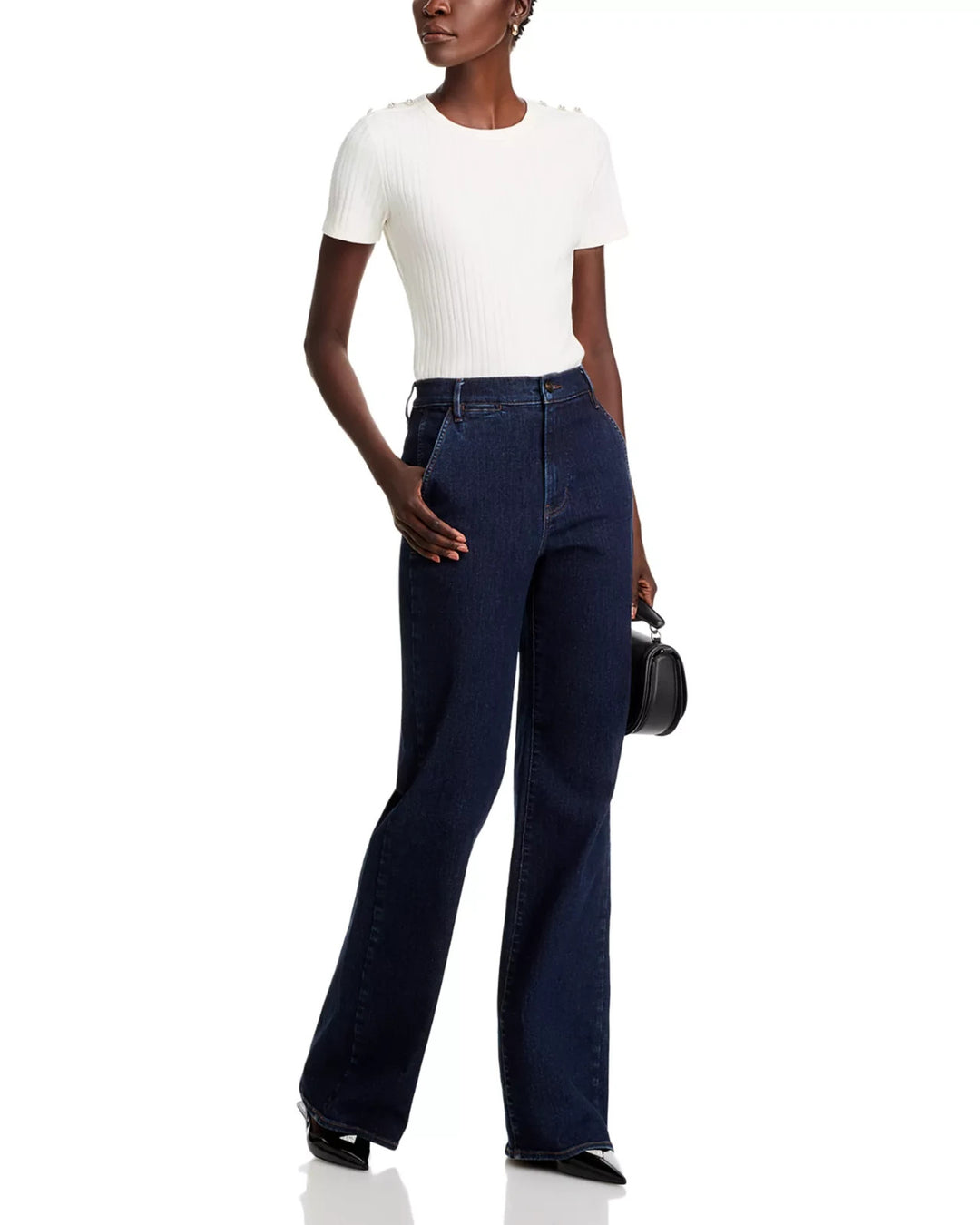 Veronica Beard Crosbie High Rise Wide Leg Trouser Jeans MSRP $298