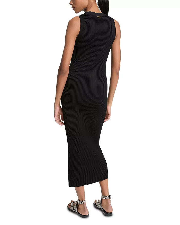 Michael Kors V-Neck Snap Front Sleeveless Dress MSRP $278