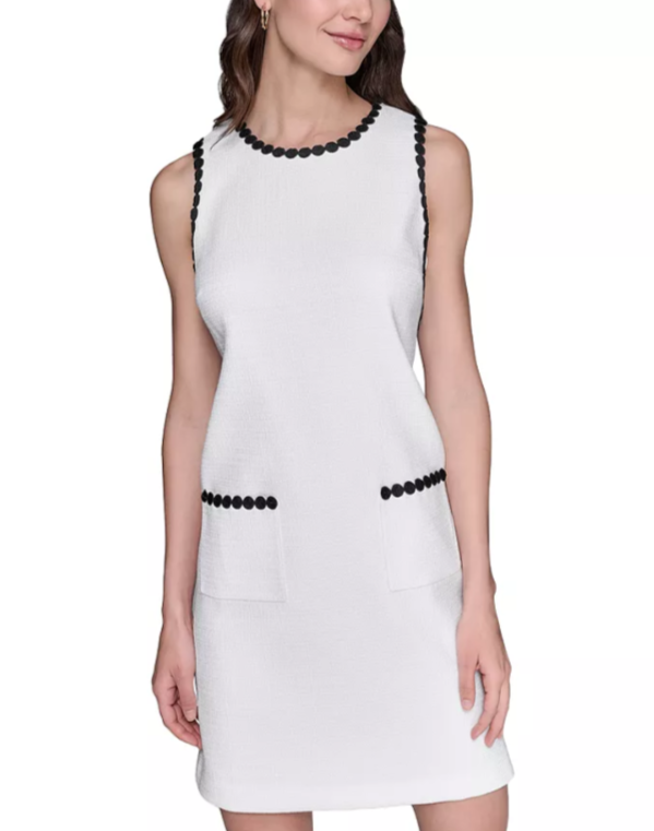 KARL LAGERFELD PARIS Summer Tweed Shift Dress MSRP $148