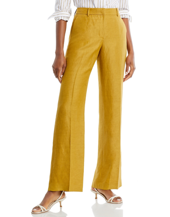 Lafayette 148 New York Gates Full Leg Linen Blend Pants MSRP $798