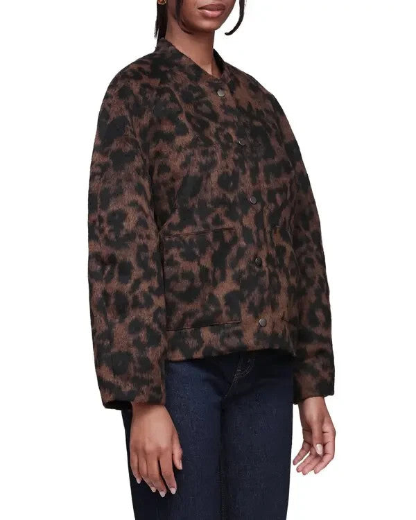 Bagatelle Textured Animal Print Bomber Jacket MSRP $119