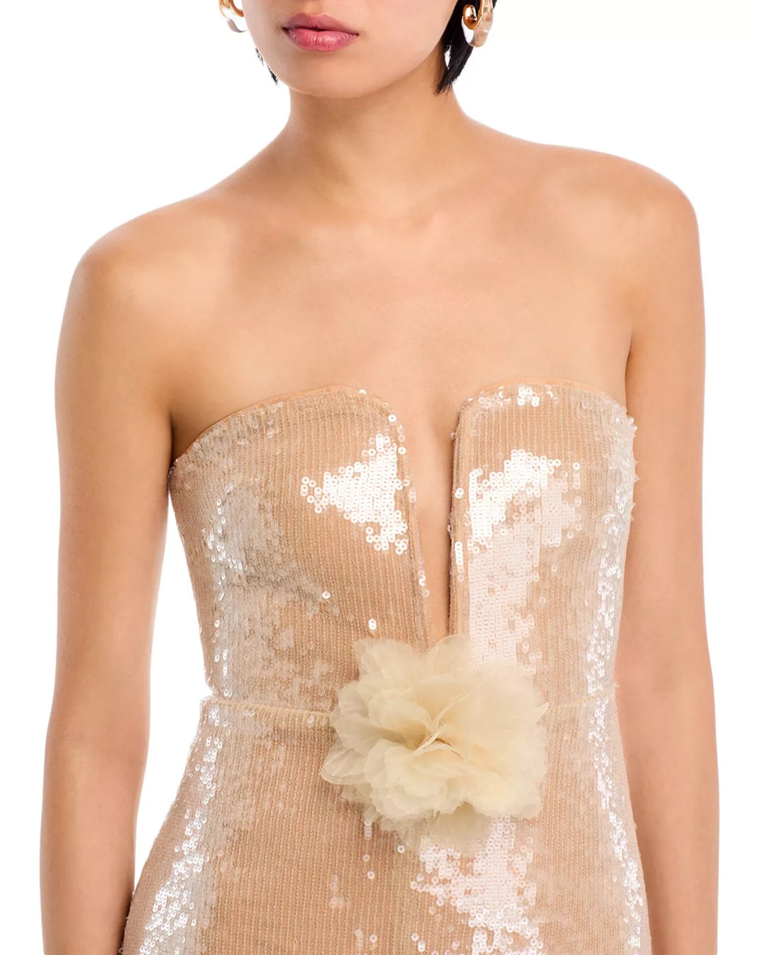 Self-Portrait Strapless Sequin Gown MSRP $870