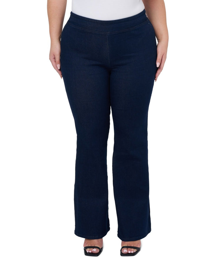 Seven7 Plus Size Flare High Rise Pull on Jeans MSRP $89