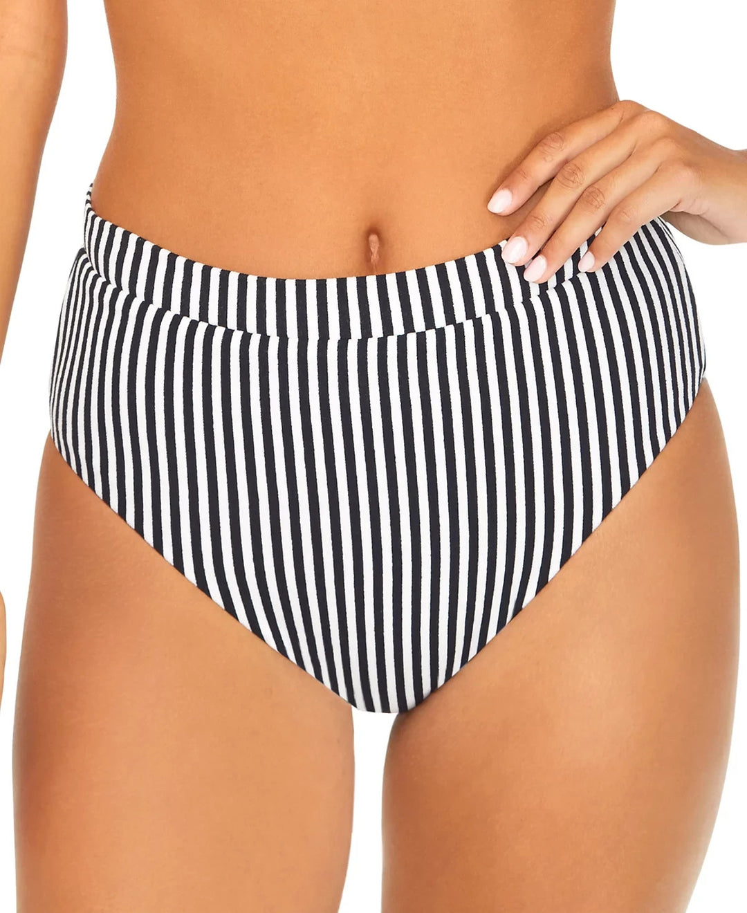Raisins Juniors' High-Waisted Striped Bikini Bottoms MSRP $42