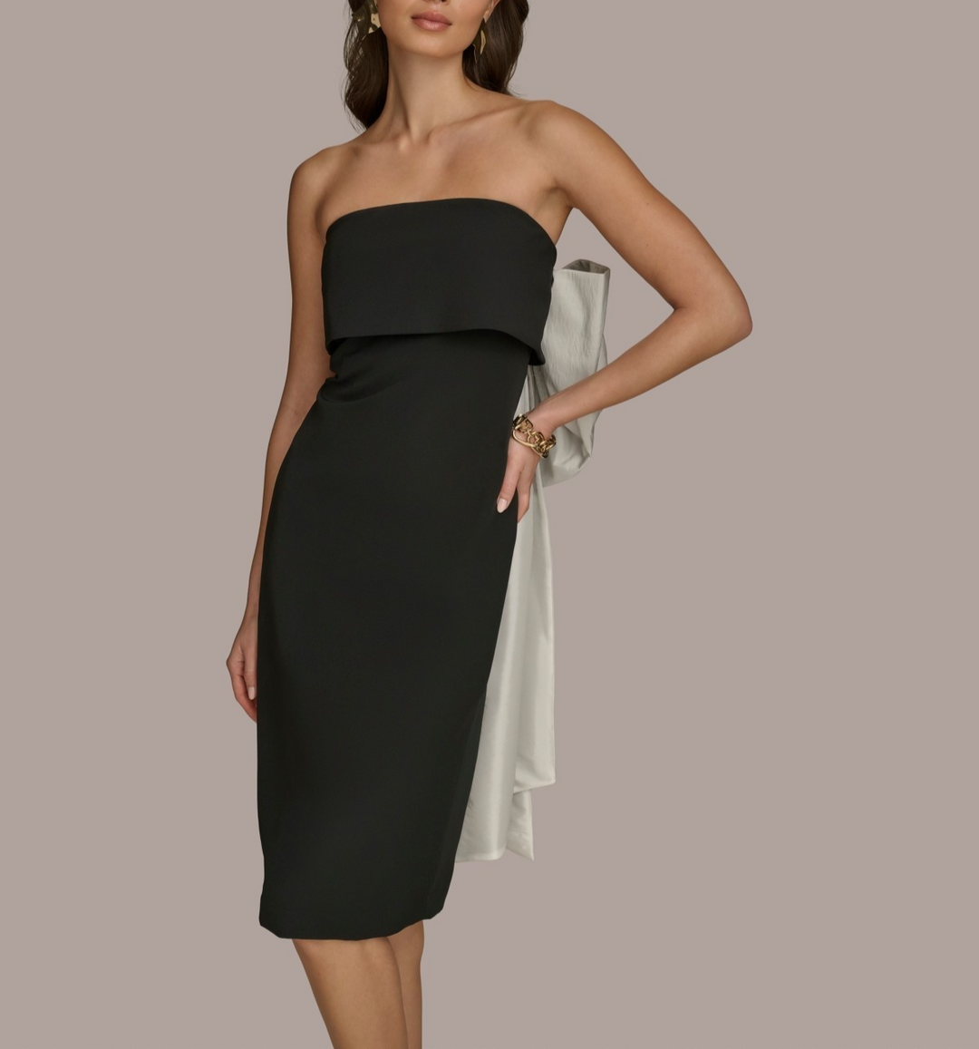 Donna Karan New York Women's Bow-Back Strapless Dress MSRP $249
