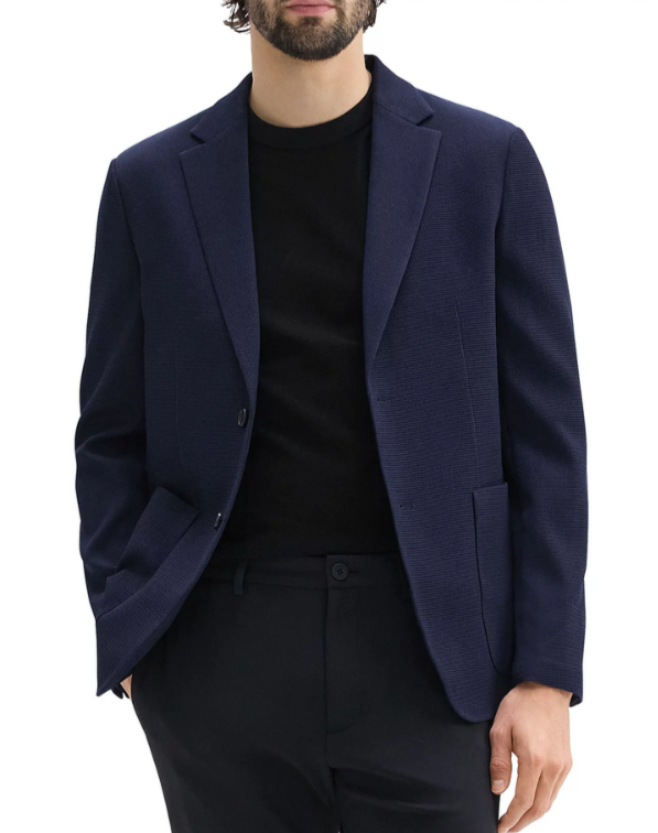 Theory Clinton Slim Fit Unstructured Sport Coat Grid Suiting MSRP $595