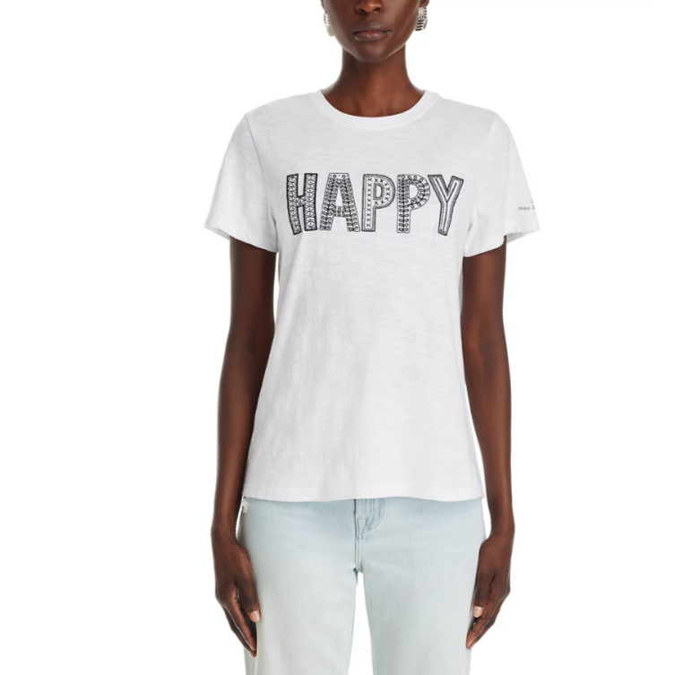 Cinq à Sept Embroidered Happy Tee MSRP $165