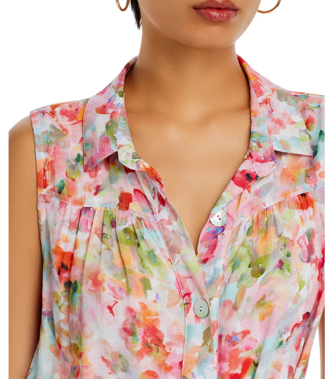 Bella Dahl Sleeveless Mini Shirt Dress MSRP $194