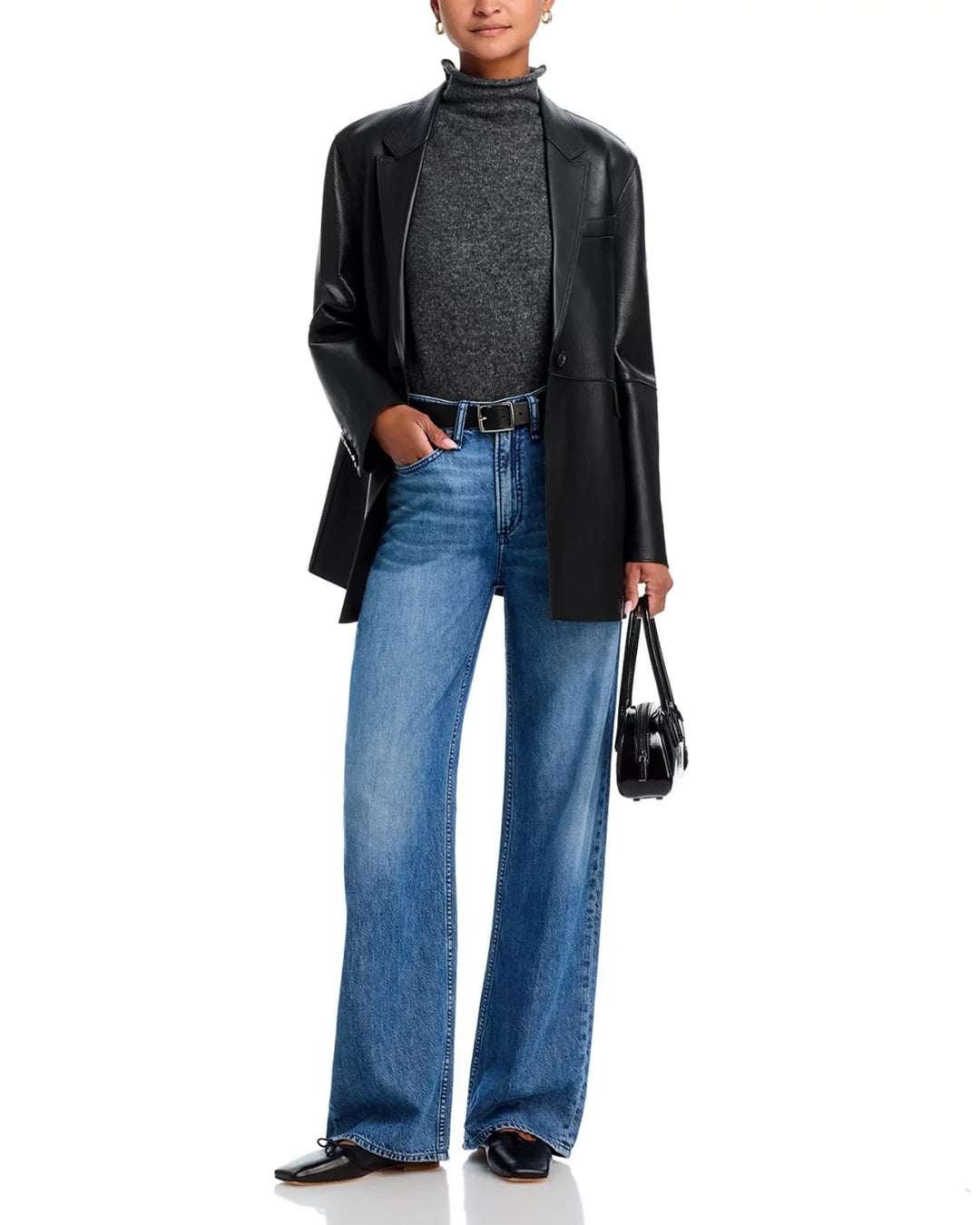 rag & bone Logan Featherweight High Rise Wide Leg Jeans MSRP $278